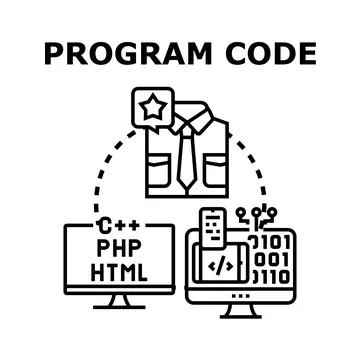 Professional programmer creating custom program code online Stock Illustration