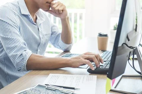 Professional programmer working at developing programming and website working Foto stock