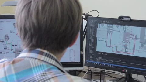 Professional programmer works with new website in office Stock Footage 194488490