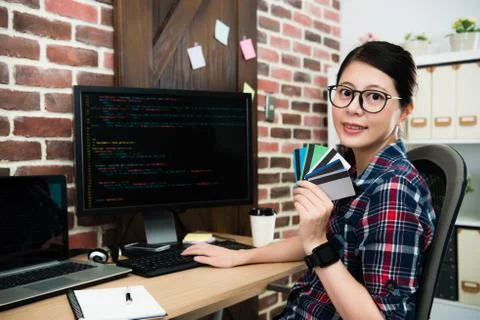Professional programming company office worker 写真素材