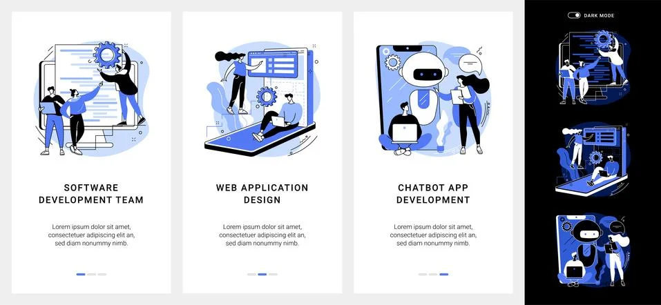 Professional programming mobile app UI kit. 스톡 일러스트