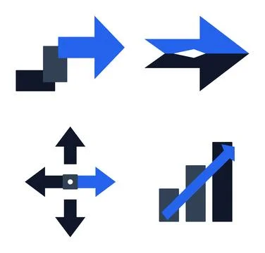 Professional Progress and Direction Arrow Element Modern Flat Design Vector.. Stock Illustration