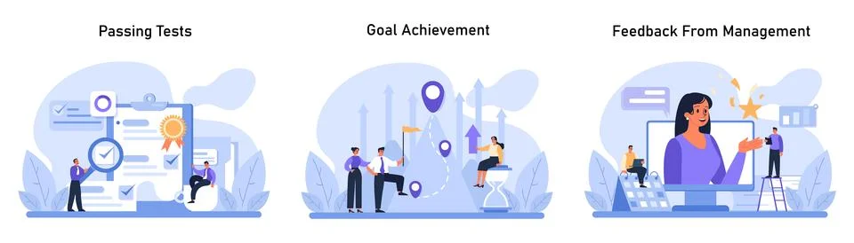 Professional Progress set. Flat vector illustration. Stock Illustration