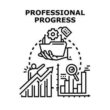 Professional progress vector concept illustration showing career development Stock Illustration
