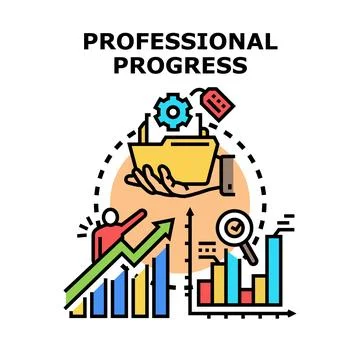 Professional progress vector concept illustration showing career development Stock Illustration