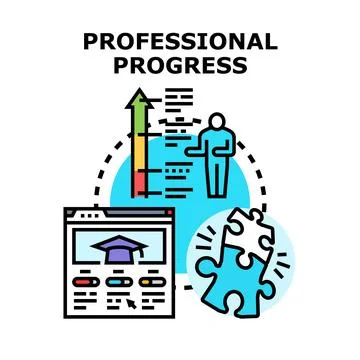 Professional progress vector concept illustration Illustrazione stock