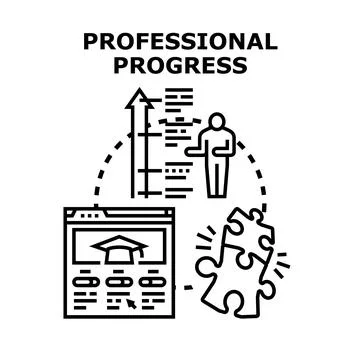 Professional progress vector concept illustration Stock Illustration
