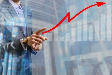 Professional project manager presenting management skills concept on interface Foto stock