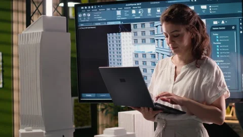 Professional property developer analyzes zoning regulations and project plans Stock Footage 316644647