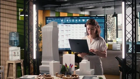 Professional property developer analyzes zoning regulations and project plans Stock Footage 316795878