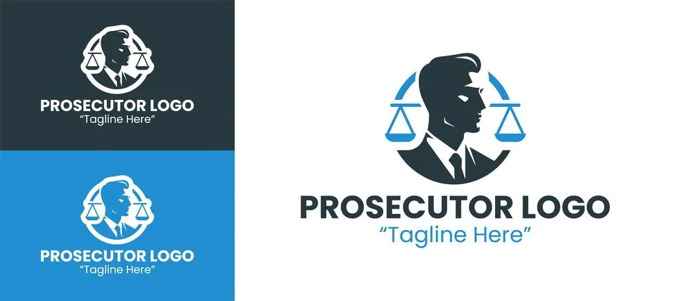Professional Prosecutor Logo Design 스톡 일러스트