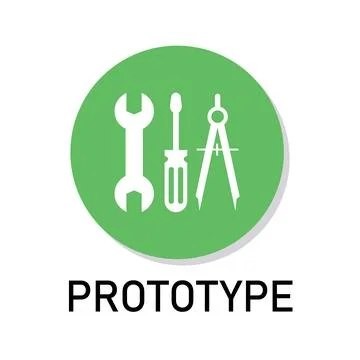 Professional Prototype Tools Vector Icon in Green Circle for Engineering an.. Stock Illustration