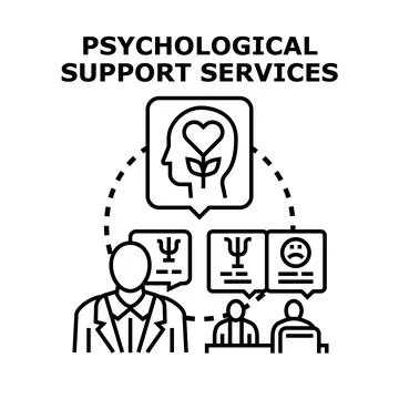 Professional psychological support services helping mental wellbeing Stock Illustration
