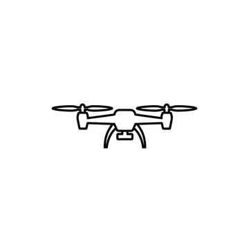 Professional quadcopter drone outline side view graphic イラスト素材