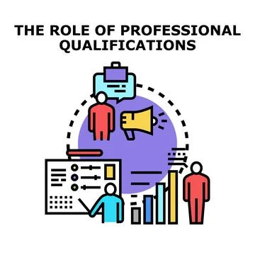 Professional qualifications impacting successful career growth and learning Stock Illustration