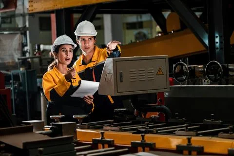 Professional quality control inspector conduct safety inspection. Exemplifying Stock Photos