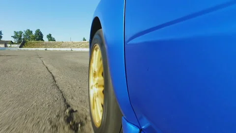 Professional race driver testing engine power and car aerodynamics on road Video stock 87231110