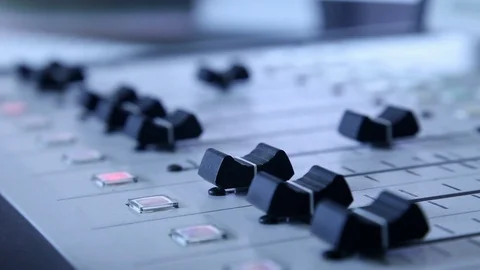 Professional radio console in studio Stock Footage 102893766