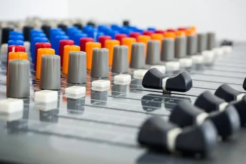 Professional recording studio with mixing console Stock-Fotos