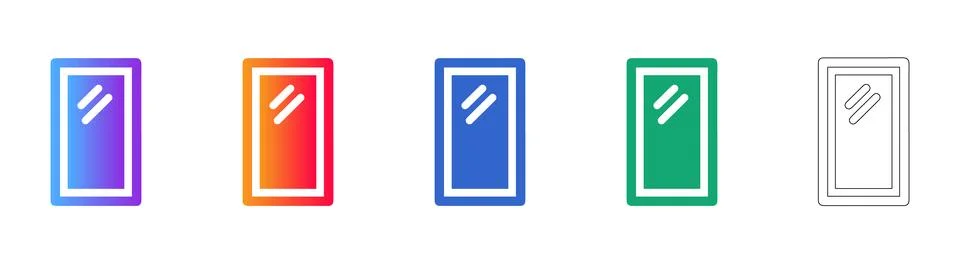 Professional Rectangle Border Icon Set Stock Illustration