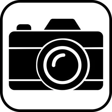 Professional reflex camera icon front view Stock Illustration