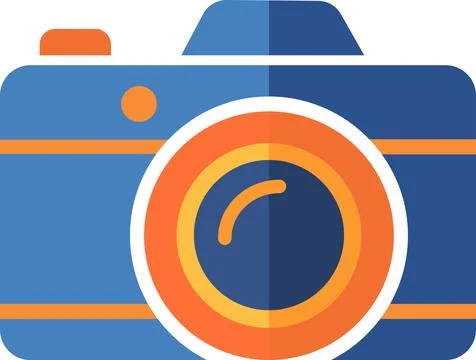 Professional reflex photo camera flat icon illustration Stock Illustration