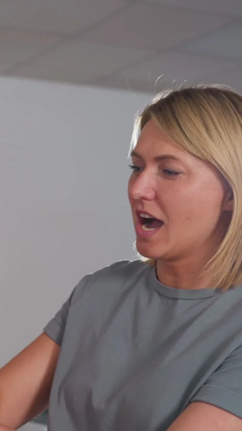 Professional relaxed interaction, Studio scene showing engaging client adviser Stock Footage 326934634