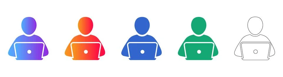 Professional Remote Work Digital Icons イラスト素材