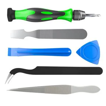 Professional Repair Tool Kit for Electronics. Metal spudger, plastic spudg... Stock Photos