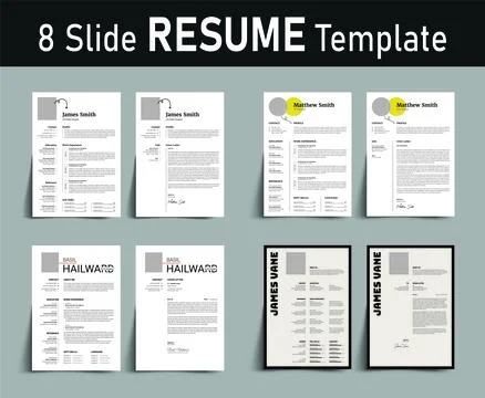 Professional Resume Bundle Template with CV and Cover Letter Layout Stock Illustration