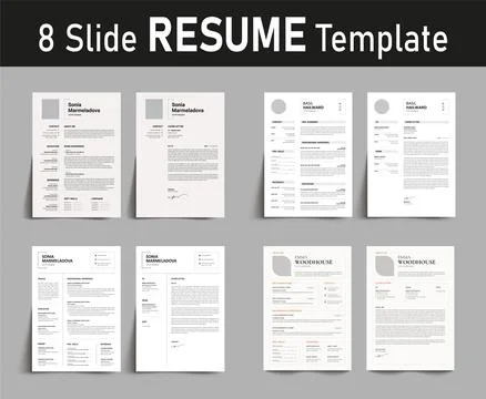 Professional Resume Bundle Template Design with Modern CV and Cover Letter .. Stock Illustration