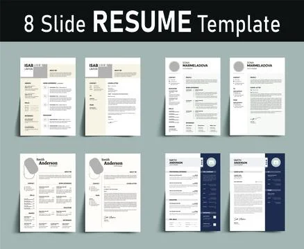 Professional Resume Bundle Template Design with Modern CV and Cover Letter Stock Illustration