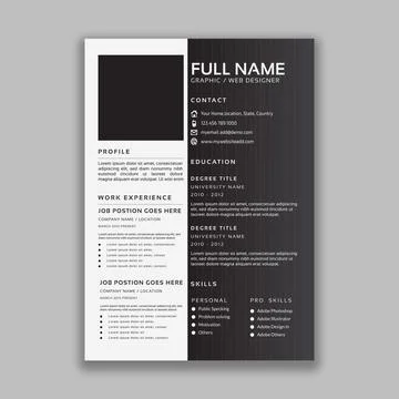 Professional Resume Design or CV design template Stock Illustration
