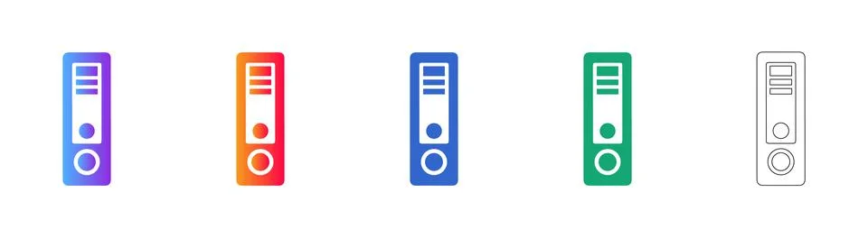 Professional Ring Binder Folder Icons Stock Illustration