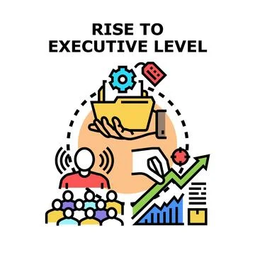 Professional rising to executive level, achieving business success Stock Illustration