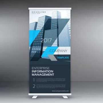 Professional roll up banner template Stock Illustration