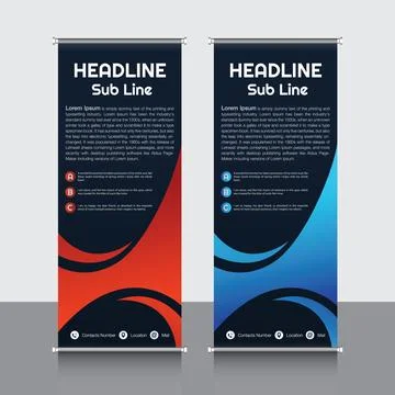 Professional Rollup Banner Vector EPS Stock Illustration