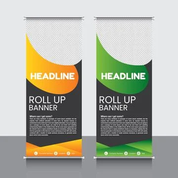 Professional Rollup Banner Vector EPS Stock Illustration