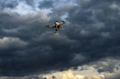 Professional RTK drone with high resolution camera onboard Stock Photos