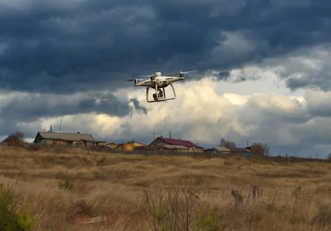 Professional RTK drone with high resolution camera onboard Stock Photos