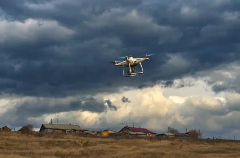 Professional RTK drone with high resolution camera onboard 库存照片