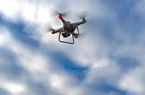 Professional RTK drone with high resolution camera onboard Stock Photos
