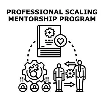 Professional scaling mentorship program with educational support Ilustração Stock