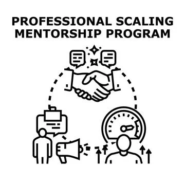 Professional scaling mentorship program offering business growth and guidance Stock-Illustration