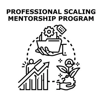 Professional scaling mentorship program supporting business growth Stock Illustration