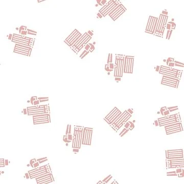 Professional school glyph seamless pattern Stock Illustration