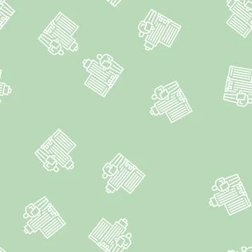 Professional school line seamless pattern Stock Illustration