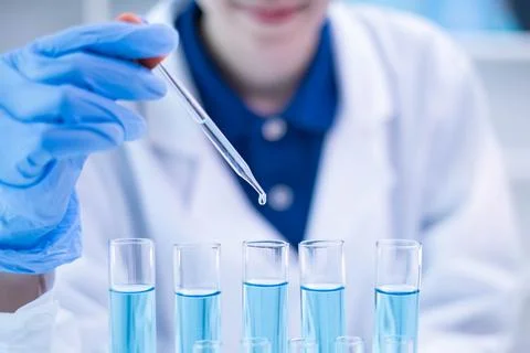 Professional scientist chemist technician analysis research experiment viru.. Stock Photos