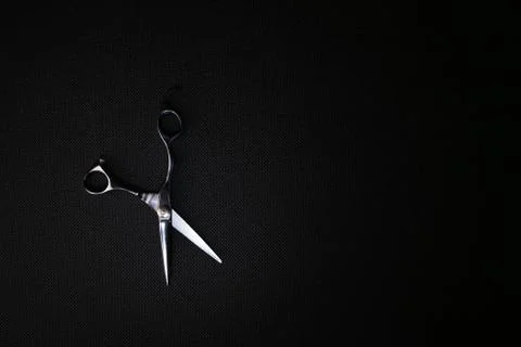 Professional scissors on black background Stock Photos