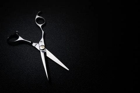 Professional scissors on black background Stock Photos